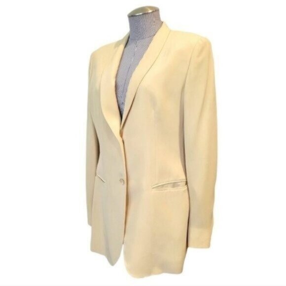 Tombolini | Light Weight 2 Button Front Blazer Jacket Beige Cream - Picture 1 of 10